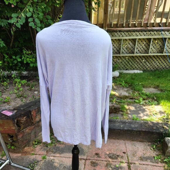 P268. Press Lavender Long-sleeved Tee with cut-out neckline detail |L - Picture 3 of 4